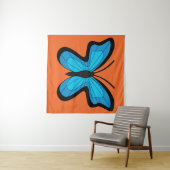 Tenture Papillon bleu (En situation (horizontale))