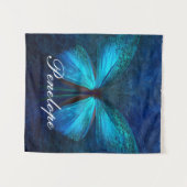 Tenture Papillon bleu de la joie et de la chance (Devant (Horizontal))