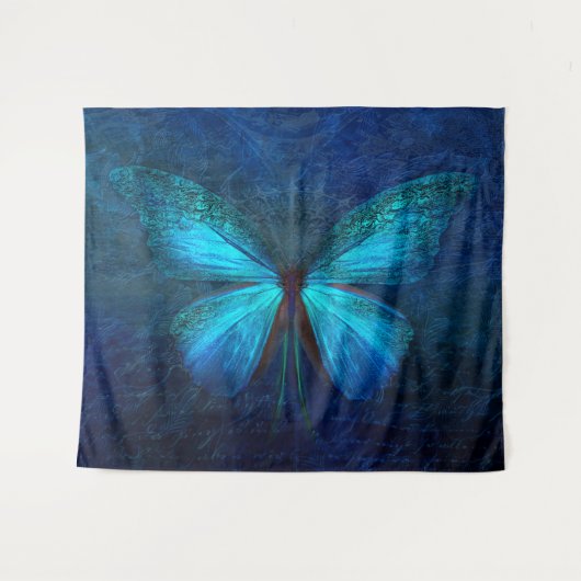 Tenture Papillon bleu étonnant (Devant (Horizontal))