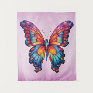 Tenture Papillon Bleu Orange ailes