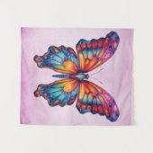 Tenture Papillon Bleu Orange ailes (Devant (Horizontal))