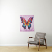 Tenture Papillon Bleu Orange ailes (En situation)