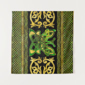 Tenture Papillon celtique - Marbre vert et or (Devant (Horizontal))