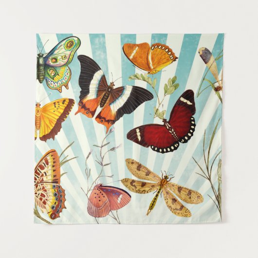 Tenture Papillon ciel vintage collage (Devant)