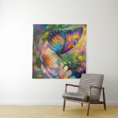 Tenture Papillon coloré et Fleurs sauvages à Sunrise (En situation (horizontale))