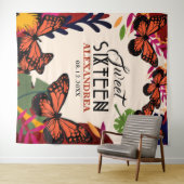 Tenture Papillon de seize ans Fleurs Fond de photo (En situation (horizontale))