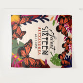 Tenture Papillon de seize ans Fleurs Fond de photo (Devant (Horizontal))