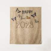 Tenture Papillon d'une typographie élégante Étoiles Rustiq (Devant)