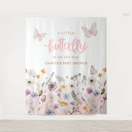 Tenture Papillon et Baby shower Fleur sauvage (Devant)