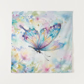Tenture Papillon Floral Aquarelle Coloré (Devant (Horizontal))