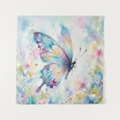 Tenture Papillon Floral Aquarelle Coloré (Devant)