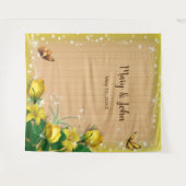 Tenture Papillon floral jaune rustique en bois (Devant (Horizontal))
