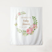 Tenture Papillon flou Baby shower floral fond photo (Devant)