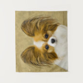 Tenture Papillon (Hound Tri) Peinture - Art Chien original (Devant)