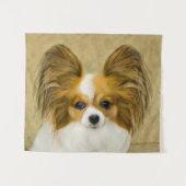 Tenture Papillon (Hound Tri) Peinture - Art Chien original (Devant (Horizontal))