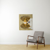 Tenture Papillon (Hound Tri) Peinture - Art Chien original (En situation)