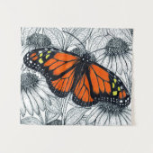 Tenture Papillon monarque sur coneflowers (Devant (Horizontal))