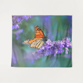 Tenture Papillon Monarque sur Fleur violette lilas (Devant (Horizontal))