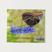 Tenture Papillon morpho bleu sur une orchidée de marais (Devant (Horizontal))