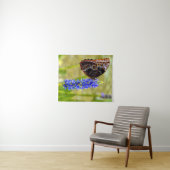 Tenture Papillon morpho bleu sur une orchidée de marais (En situation (horizontale))