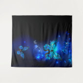 Tenture Papillon Morpho sur fond sombre (Devant (Horizontal))