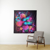 Tenture Papillon Neon & Rose (En situation (horizontale))