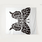 Tenture Papillon noir et blanc (Devant (Horizontal))