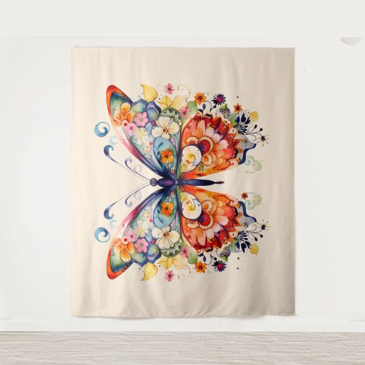 Tenture Papillon rétro couleur (Devant)