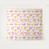 Tenture Papillon rose et or (Devant (Horizontal))
