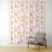 Tenture Papillon rose et or (En situation)