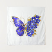 Tenture Papillon saphir à fleurs (Devant)