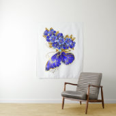 Tenture Papillon Saphir Fleur (En situation)