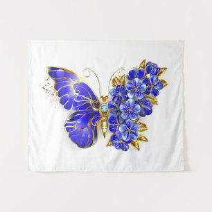 Tenture Papillon Saphir Fleur