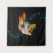 Tenture Papillon sur Lotus Bloom (Devant (Horizontal))