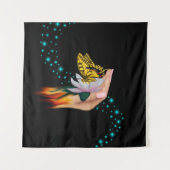 Tenture Papillon sur Lotus Bloom (Devant)