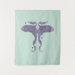 Tenture Papillon Violet Fantaisiste avec Étincelles d'Étoi
