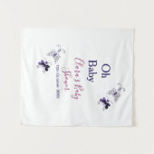 Tenture Papillon violet rose baby shower oh bébé moderne (Devant (Horizontal))