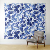 Tenture Papillons Aquarelle Bleu (En situation (horizontale))