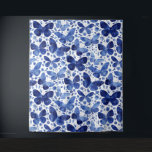 Tenture Papillons Aquarelle Bleu<br><div class="desc">Peinture à papillon bleu et blanc Indigo.</div>