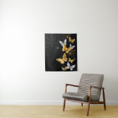 Tenture Papillons blancs et dorés (En situation)