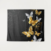 Tenture Papillons blancs et dorés (Devant (Horizontal))