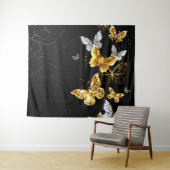 Tenture Papillons blancs et dorés (En situation (horizontale))