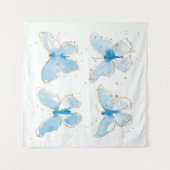 Tenture Papillons bleu Watercolor (Devant)