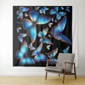 Tenture Papillons bleus (En situation (horizontale))