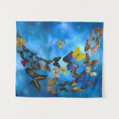 Tenture Papillons colorés survolant les nuages bleus (Devant (Horizontal))