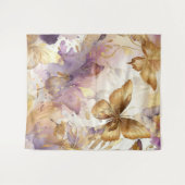 Tenture Papillons d'aquarelle à papillon pourpre et or (Devant (Horizontal))