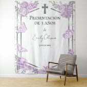 Tenture Papillons de fond Presentación 3 años (En situation)