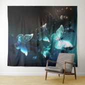 Tenture Papillons de nuit à la menthe (En situation (horizontale))