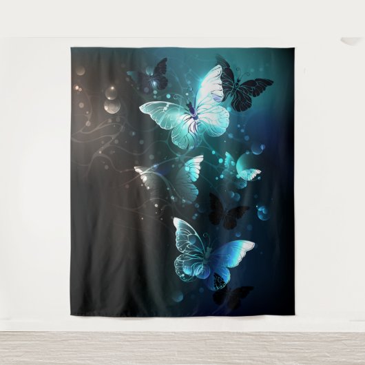 Tenture Papillons de nuit à la menthe (Devant)