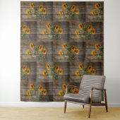 Tenture Papillons de tournesol rustique Barre (En situation)